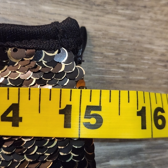 Bishop + Young black and gold sequin mini skirt size small - Picture 2 of 7